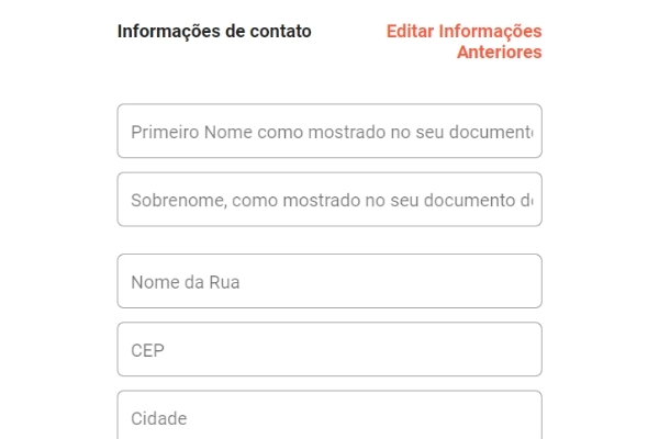 Formulário de cadastro Leo Vegas Formulário de cadastro Leo Vegas