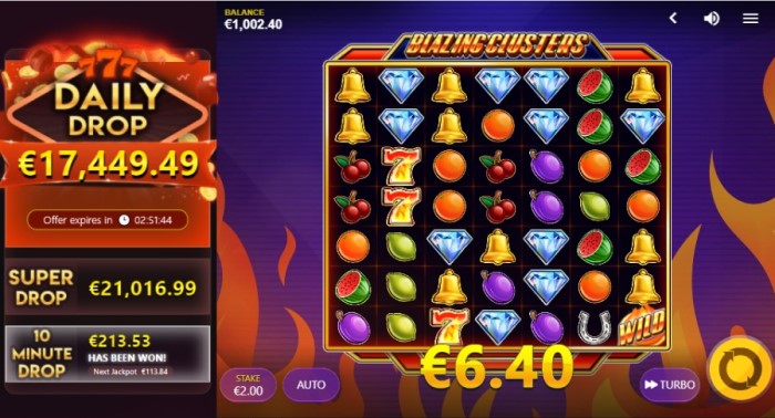 blazing cluster betsson