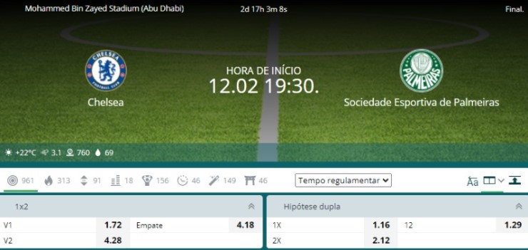 palpite chelsea x palmeiras 22bet