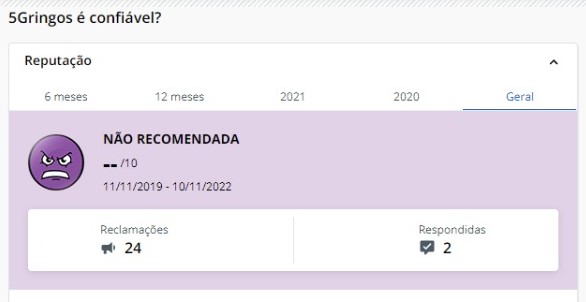 5 Gringos reclame aqui